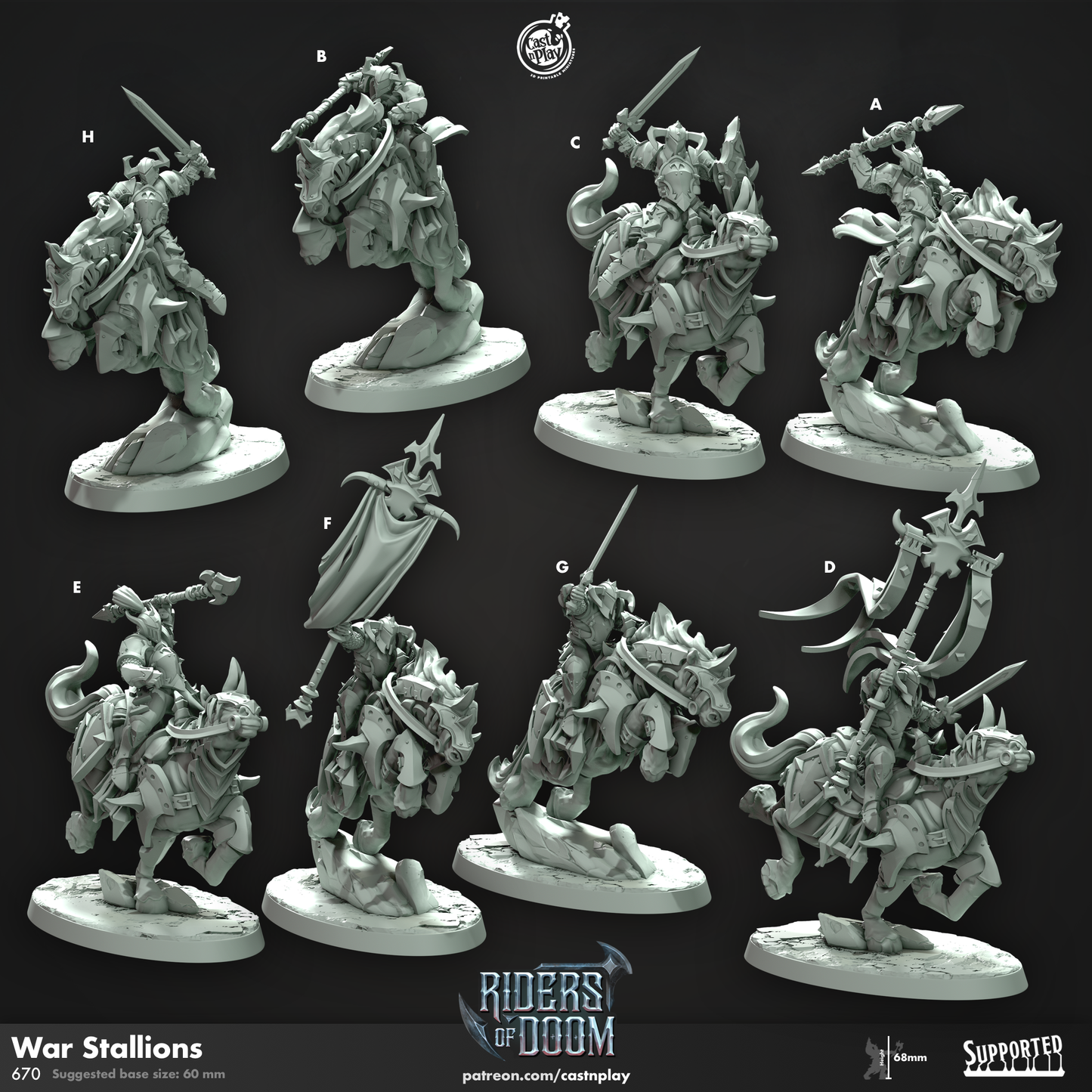 War Stallions - Riders of Doom | Cast N Play | Resin