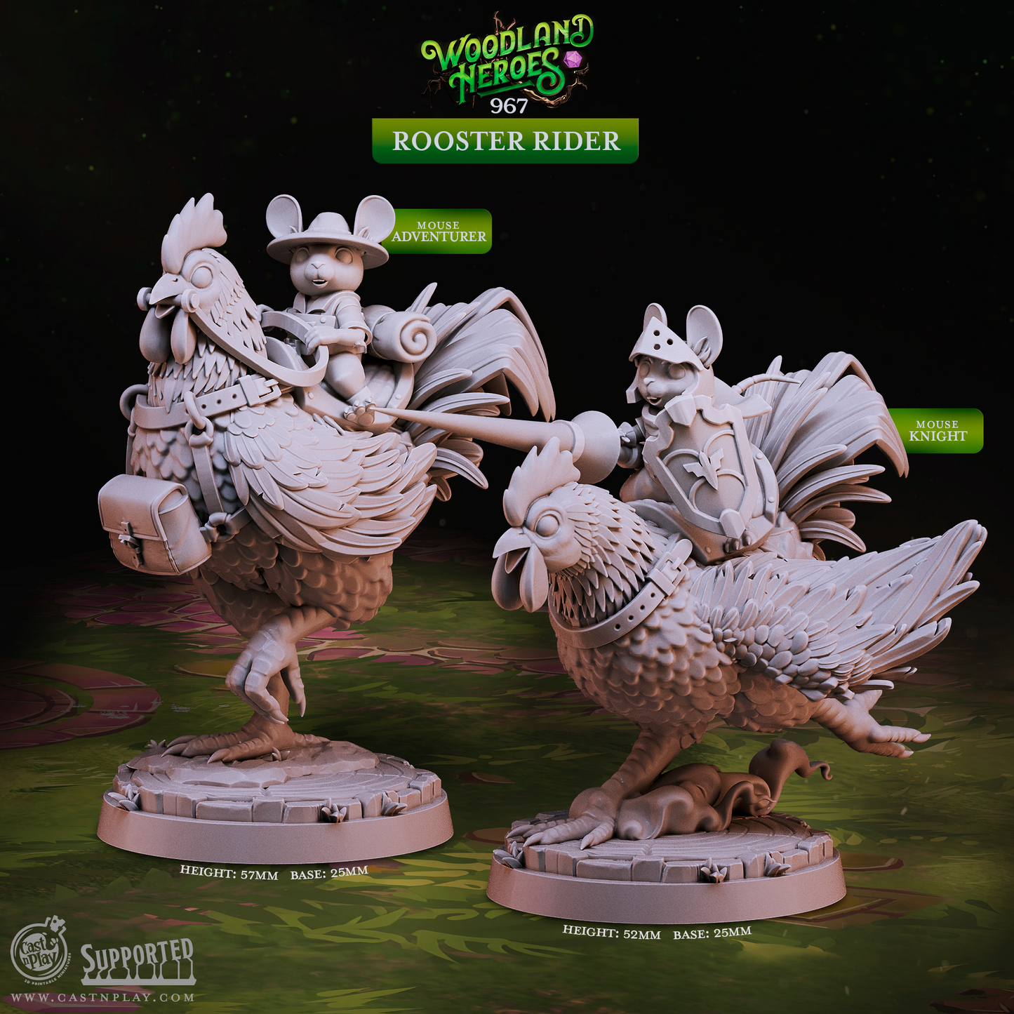 Rooster Rider - Woodland Heroes | Cast N Play | Resin