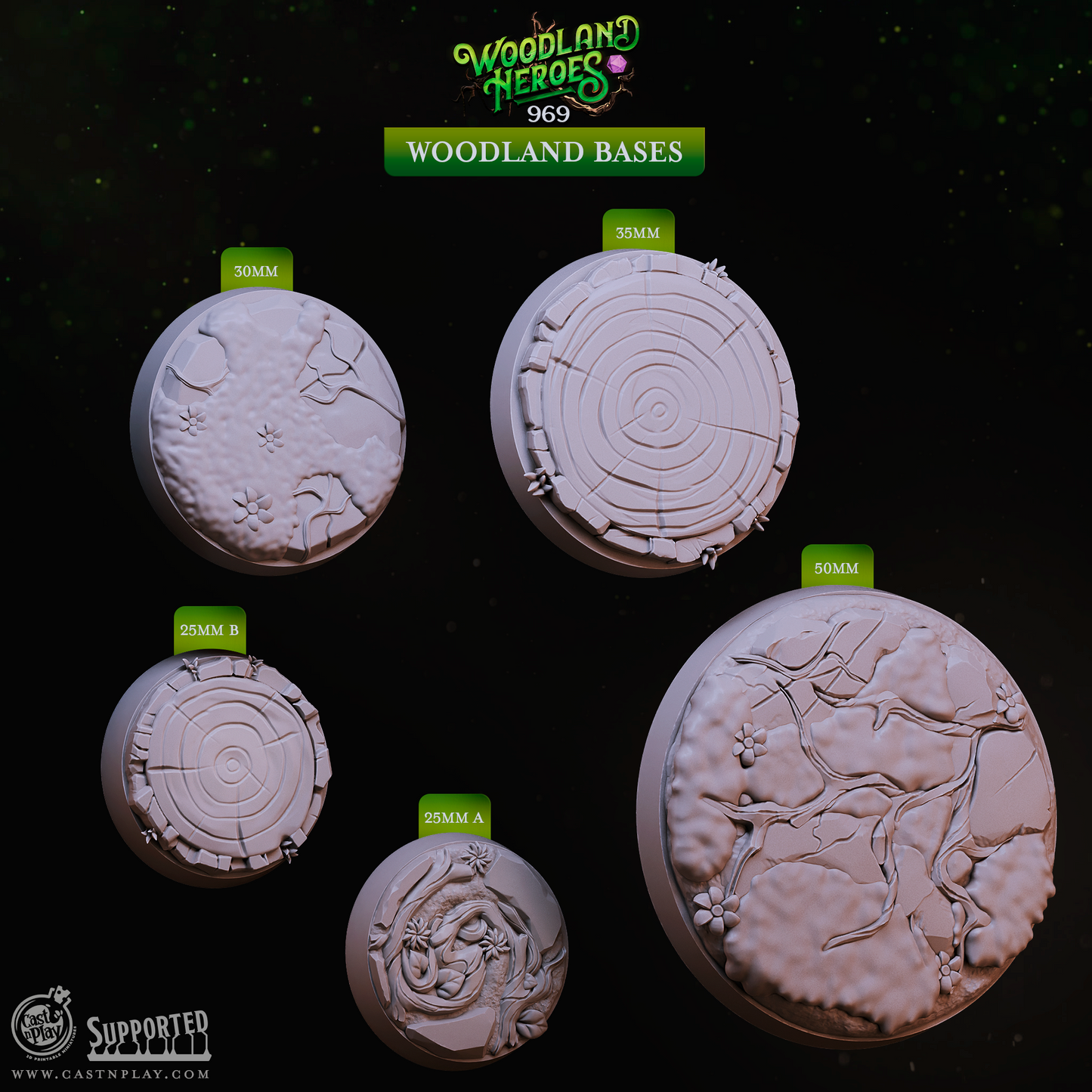Bases - Woodland Heroes | Cast N Play | Resin