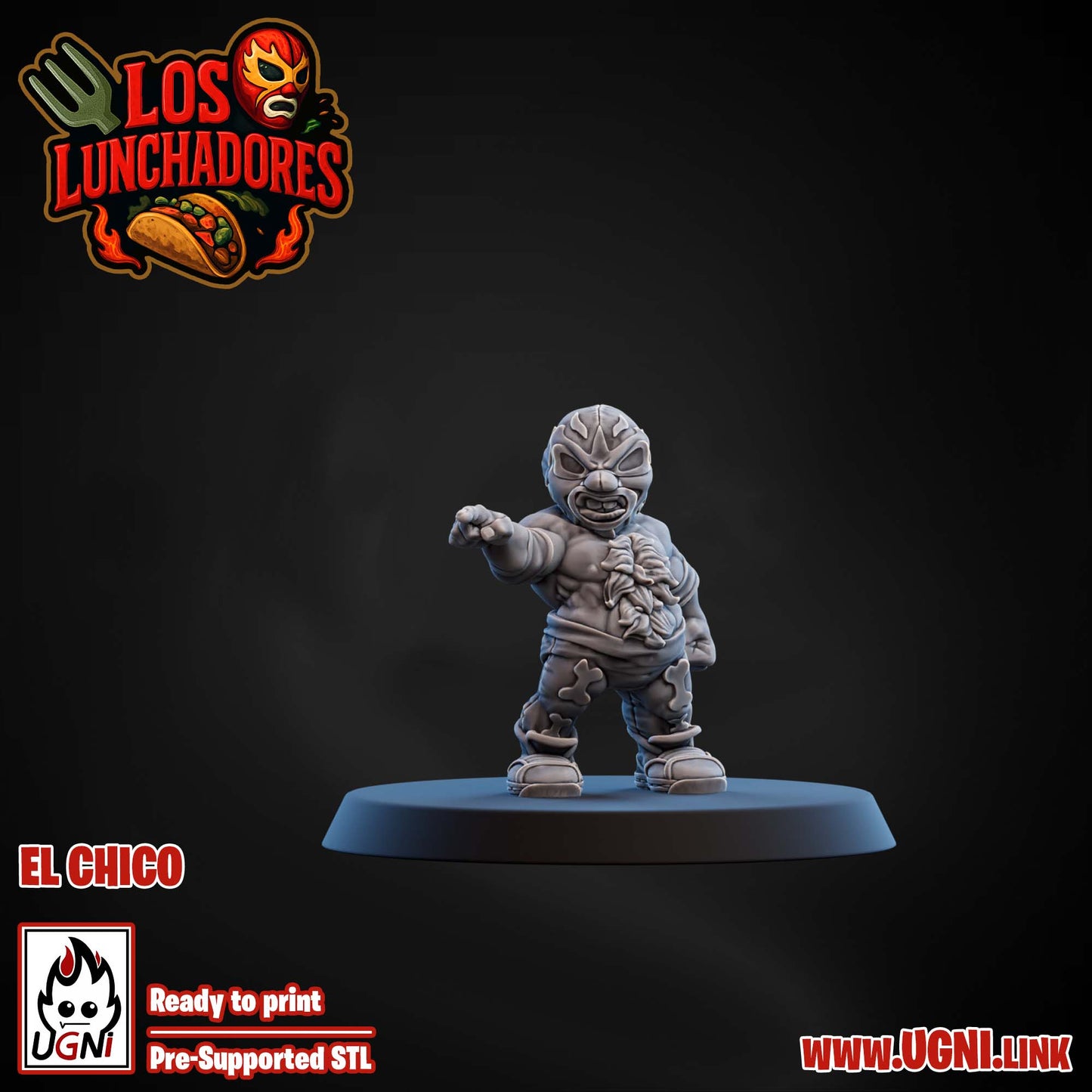 Los Lunchadores Halfling Team - El Chico 09 (Lineman) | UGNI Miniatures | Resin