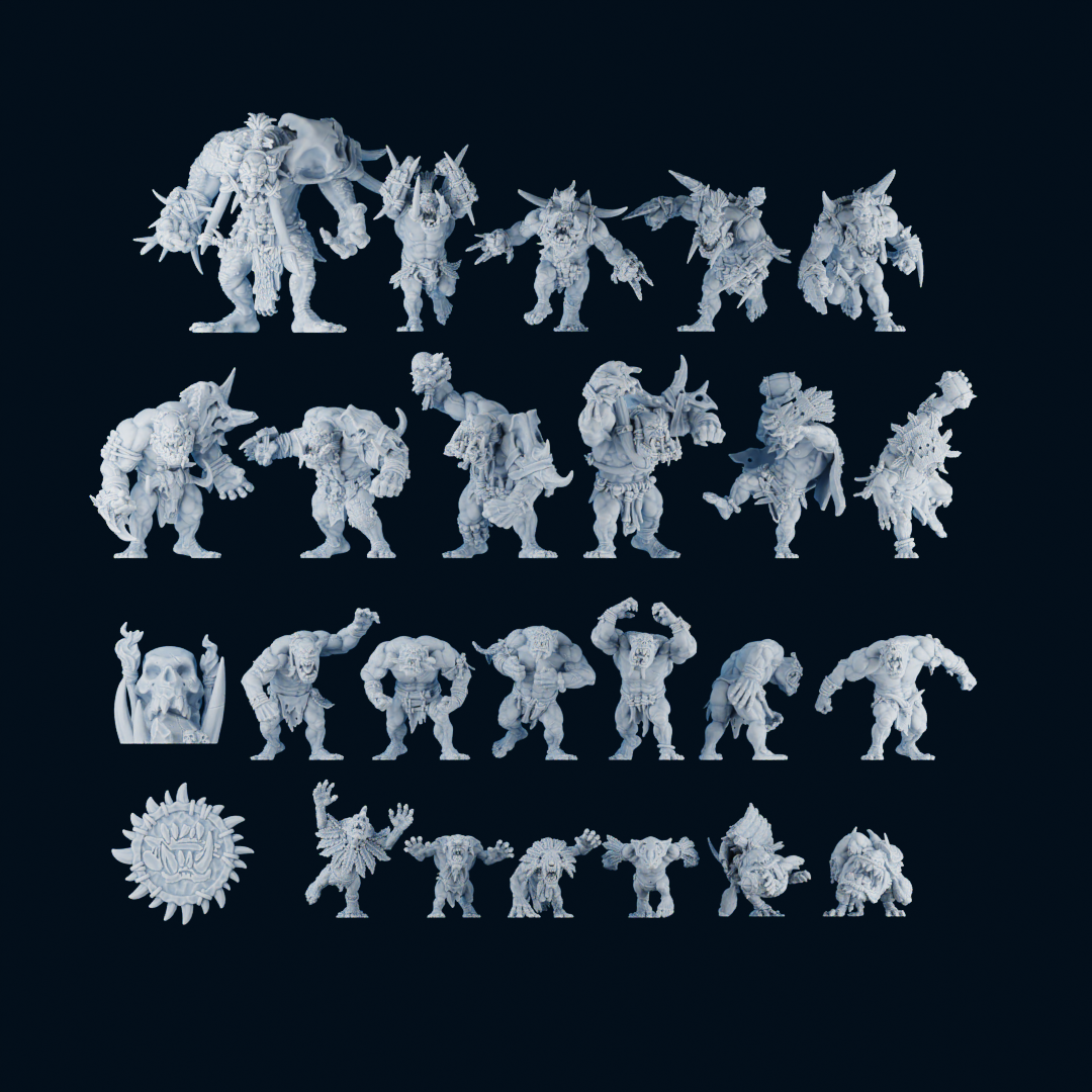 Savage Orcs Team Version 2 - Core Team (25 models) | Brutefun Miniatures | Resin