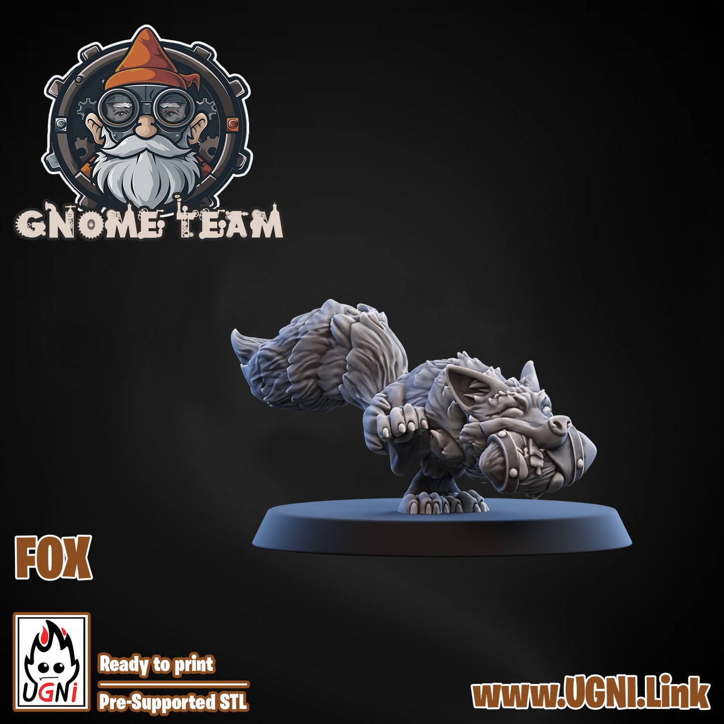 Gnome Team - Fox 03 | UGNI Miniatures | Resin