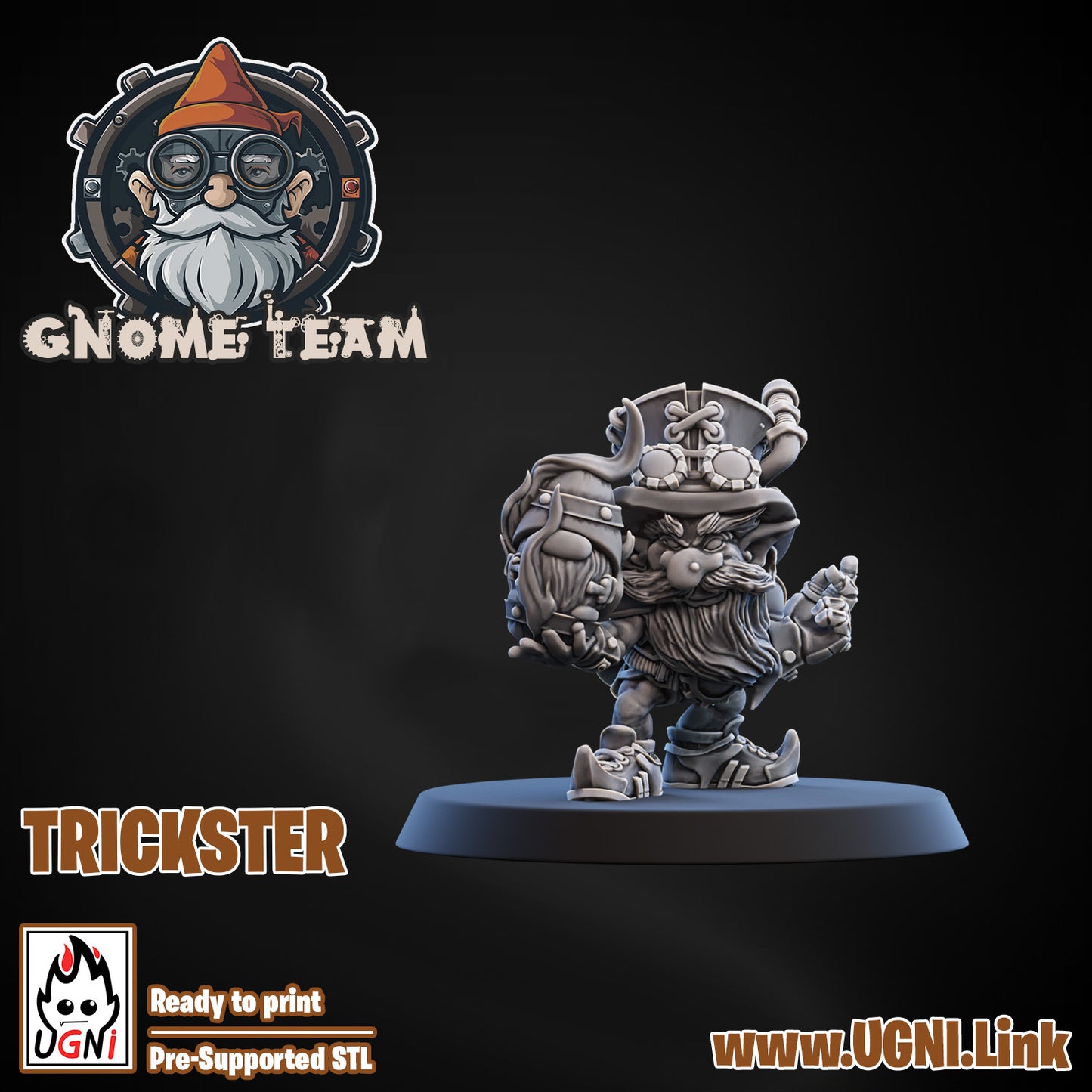 Gnome Team - Trickster 02 | UGNI Miniatures | Resin