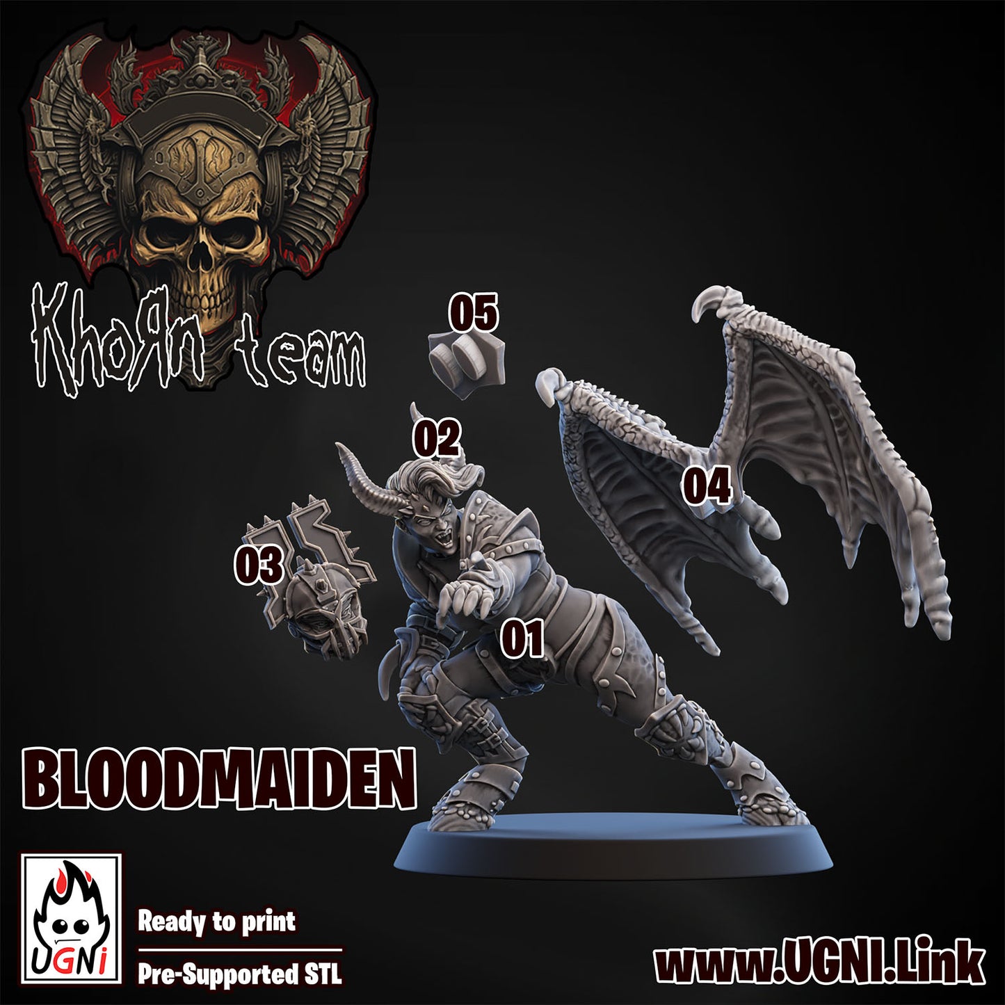 Khorn Team - Bloodmaiden 02 | UGNI Miniatures | Resin