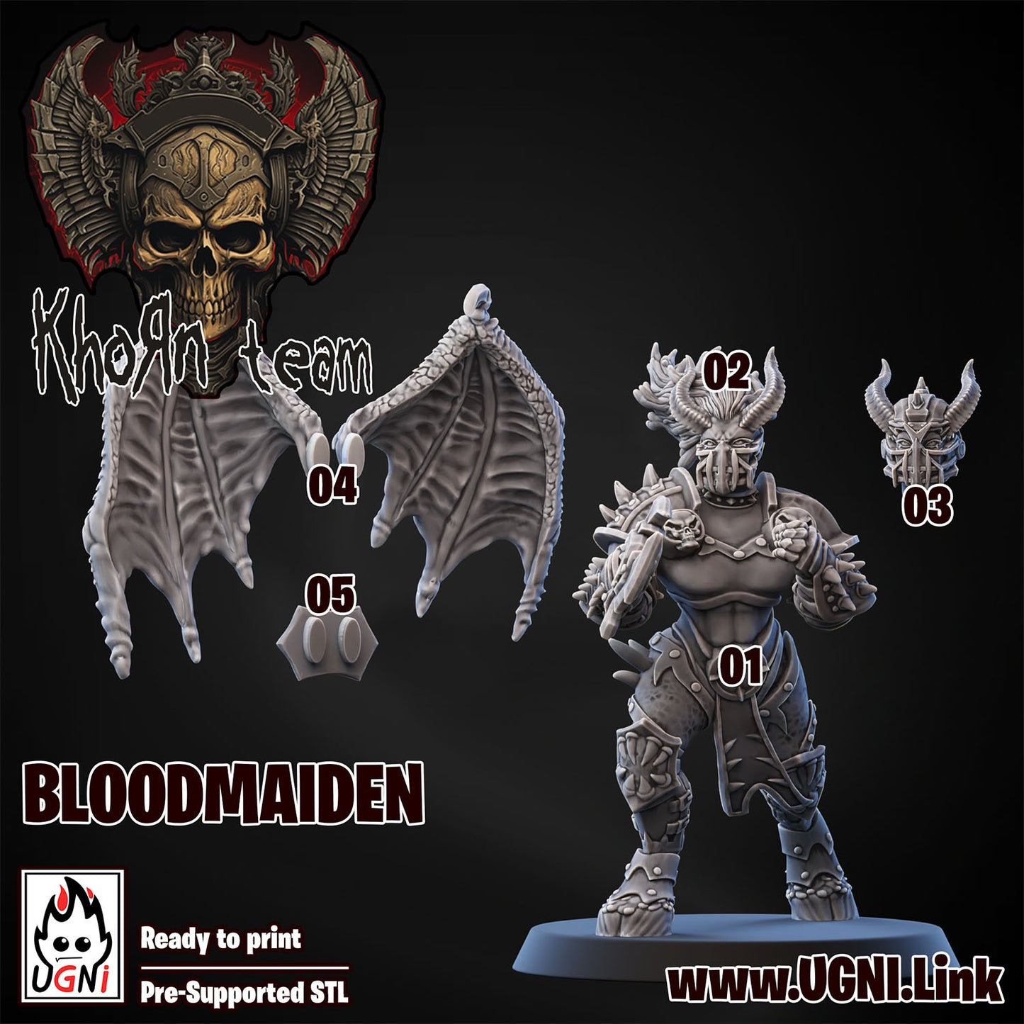 Khorn Team - Bloodmaiden 03 | UGNI Miniatures | Resin