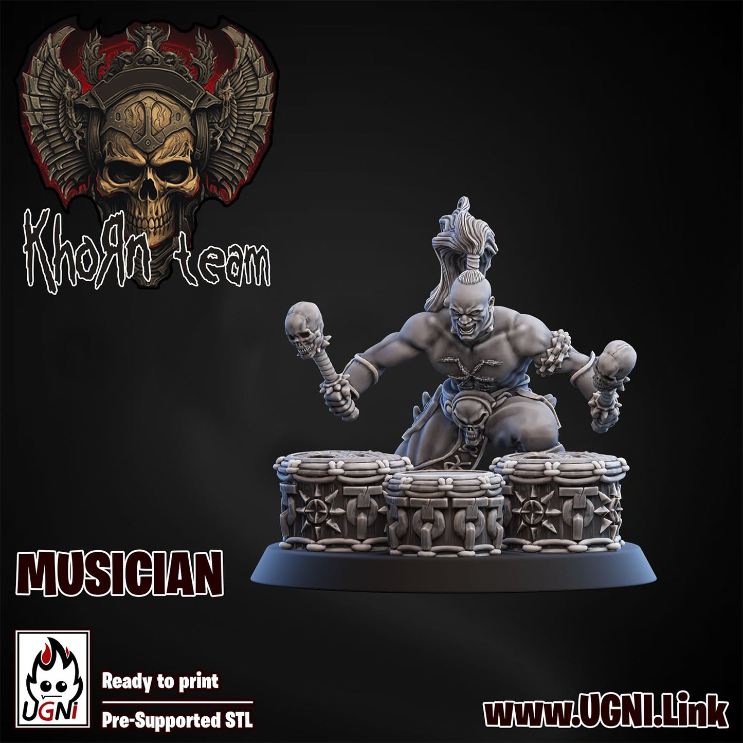 Khorn Team - Musician 02 | UGNI Miniatures | Resin