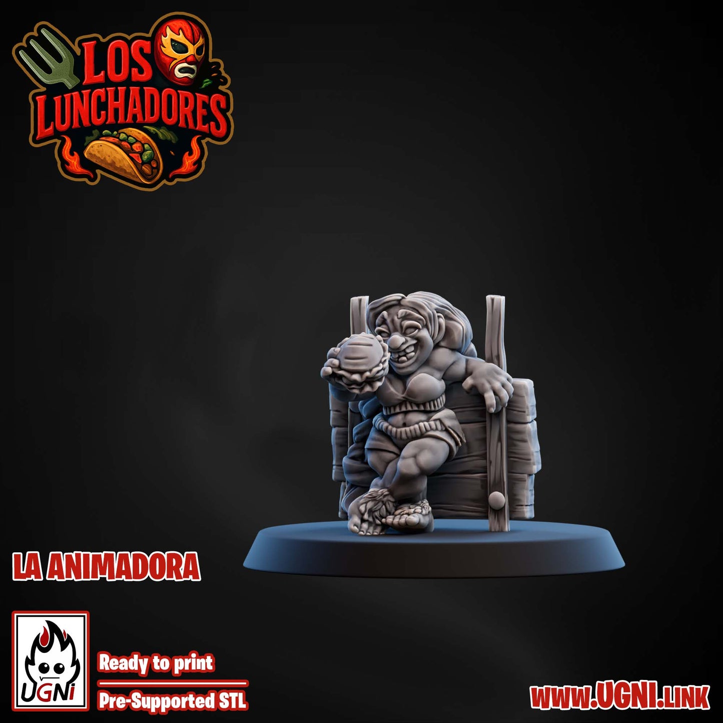 Los Lunchadores Halfling Team - La Animadora 01 | UGNI Miniatures | Resin