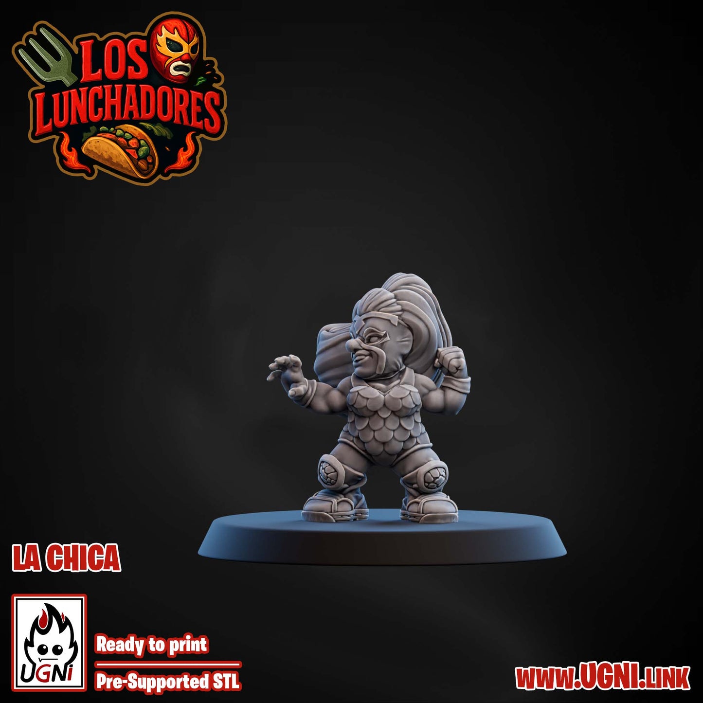 Los Lunchadores Halfling Team - La Chica 05 (Lineman) | UGNI Miniatures | Resin