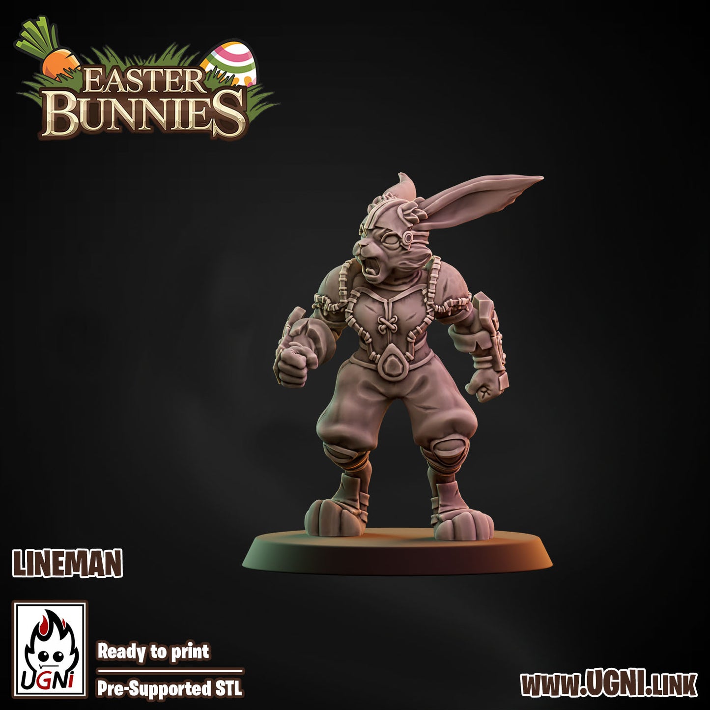 Easter Bunnies Team - Lineman 07 | UGNI Miniatures | Resin
