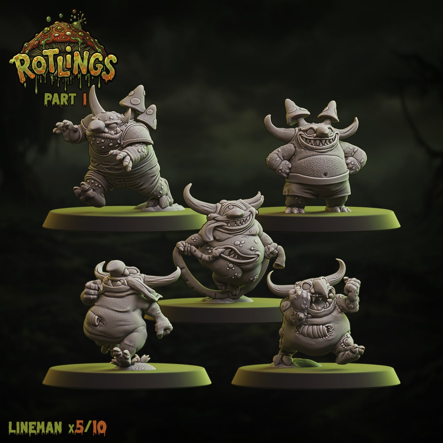 Rotlings (Snotlings Team) - Linemen x5 | UGNI Miniatures | Resin