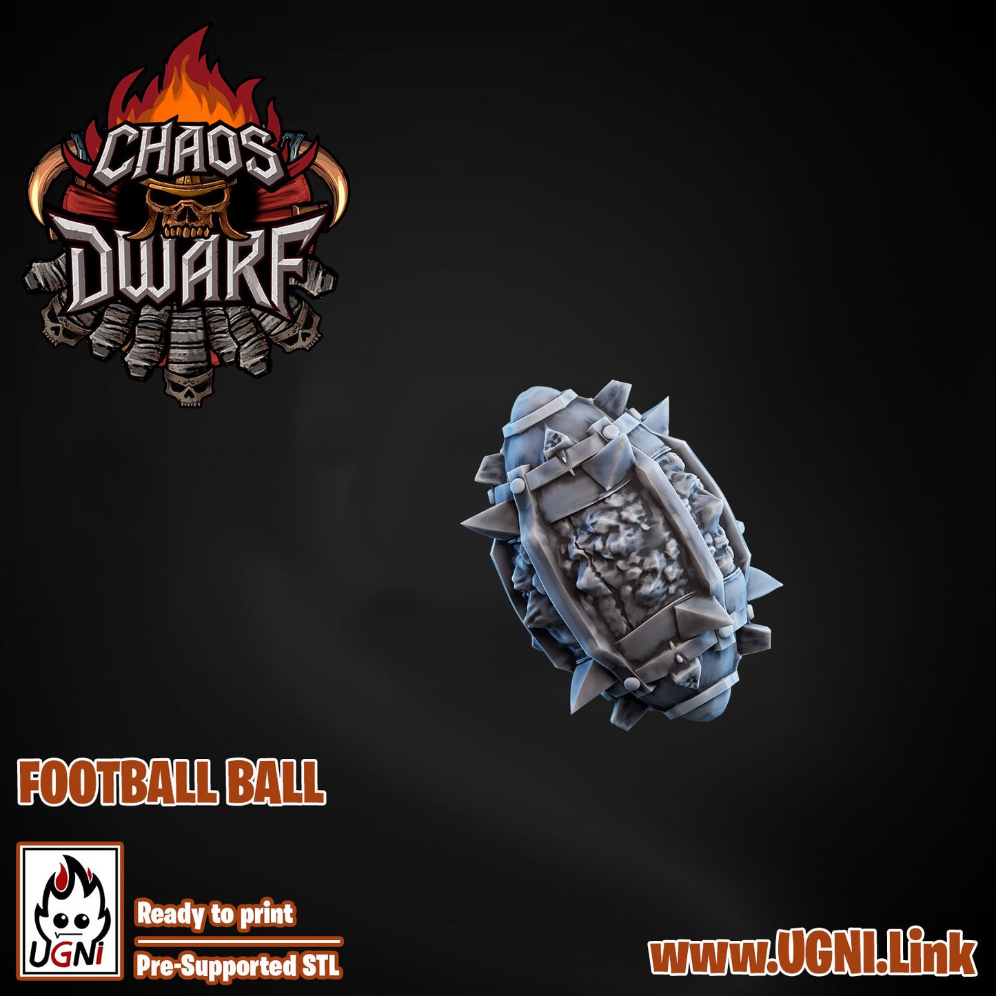 Magma Chaos Dwarf Team - Team Balls (2pcs) | UGNI Miniatures | Resin