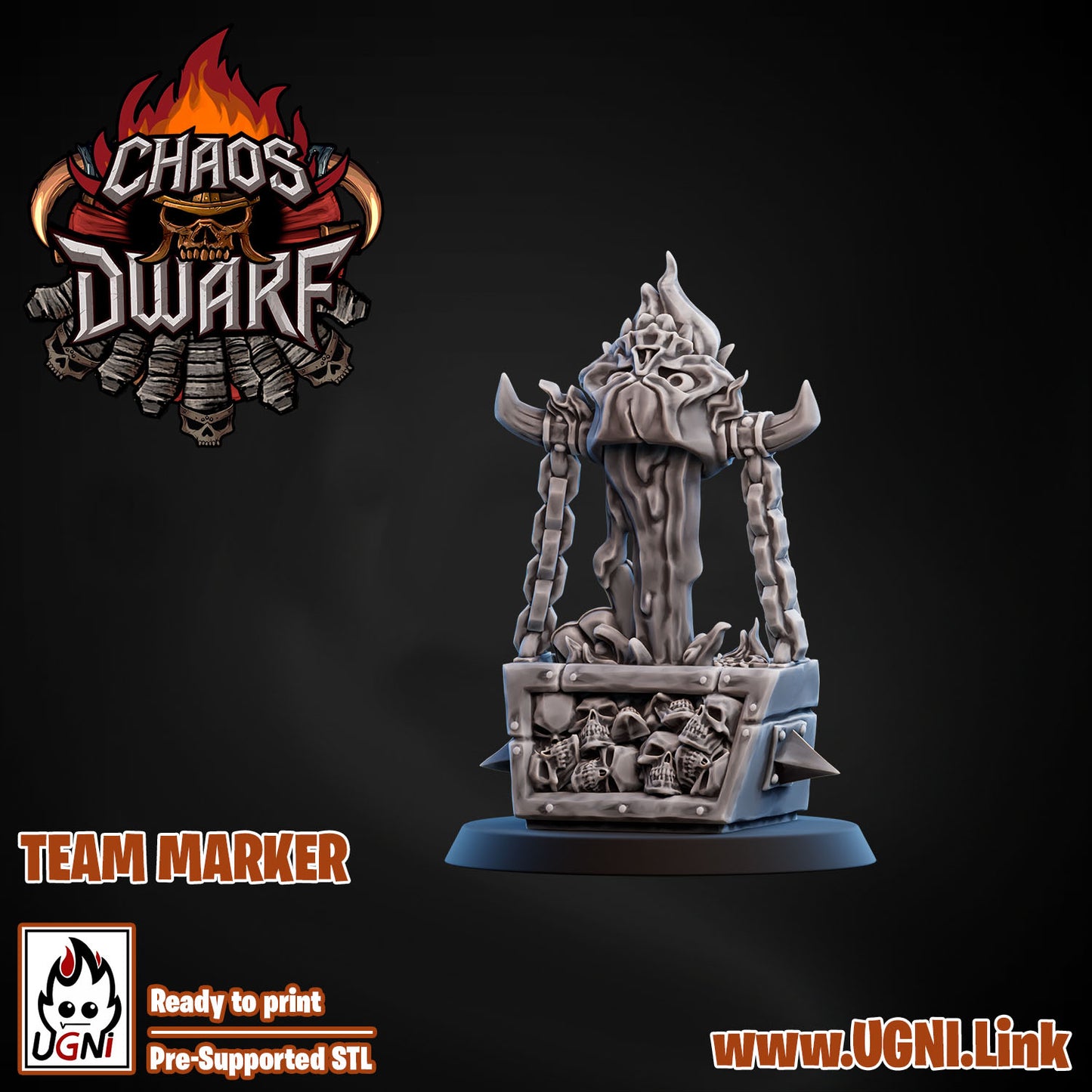 Magma Chaos Dwarf Team - Team Marker | UGNI Miniatures | Resin