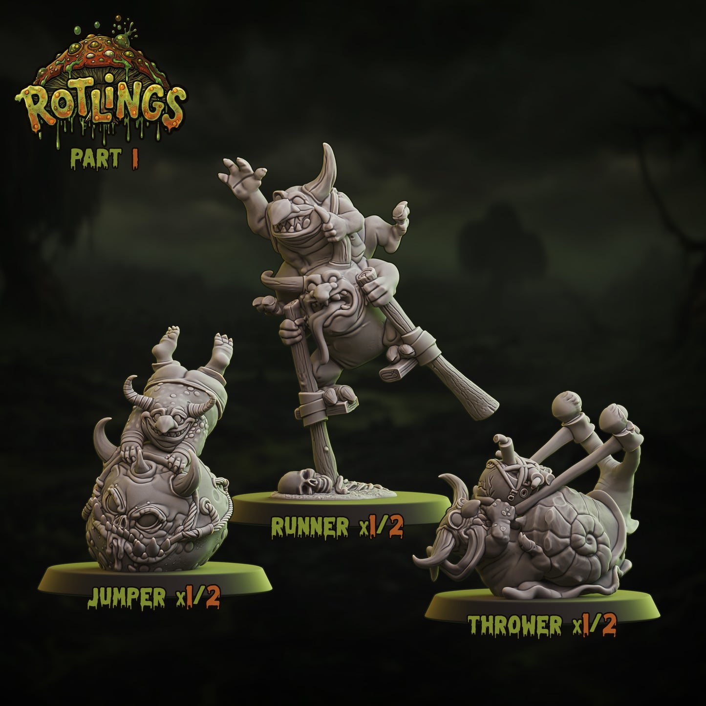 Rotlings (Snotlings Team) - Positionals x3 | UGNI Miniatures | Resin