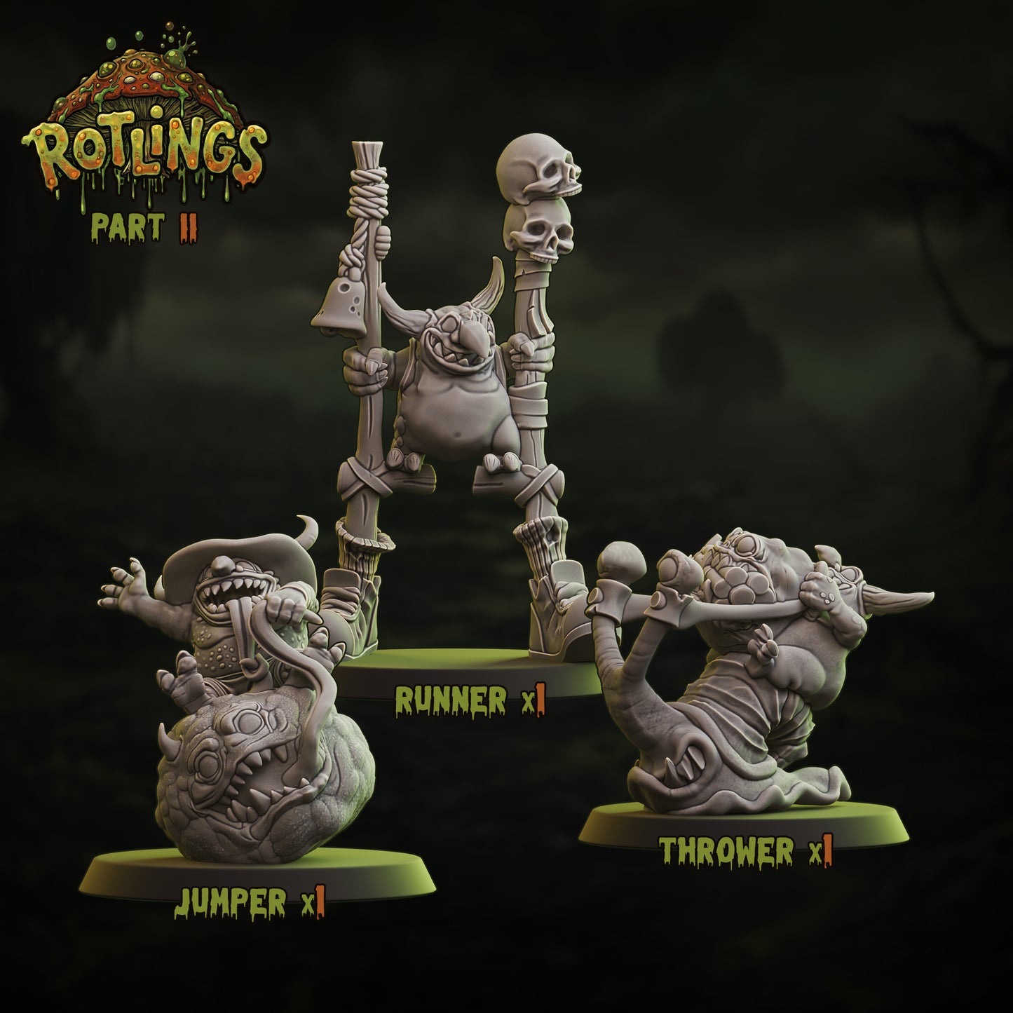 Rotlings (Snotlings Team) - Positionals (Alternates) x3 | UGNI Miniatures | Resin