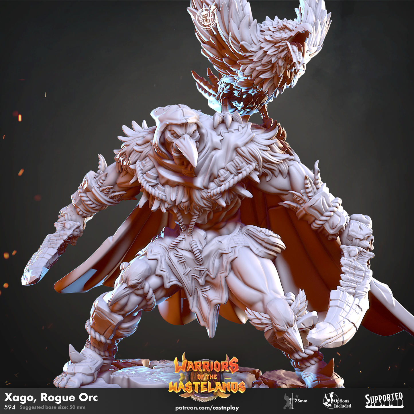 Xago, Rogue Orc - Warriors of the Wastelands | Cast N Play | Resin