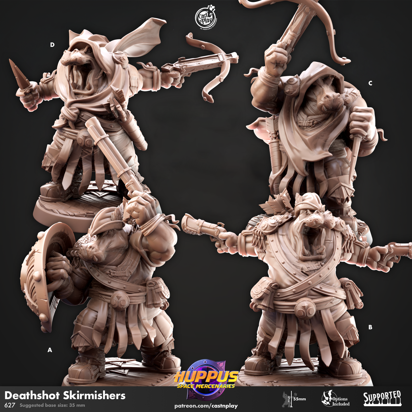 Deathshot Skirmishers - Huppus Space Mercenaries | Cast N Play | Resin