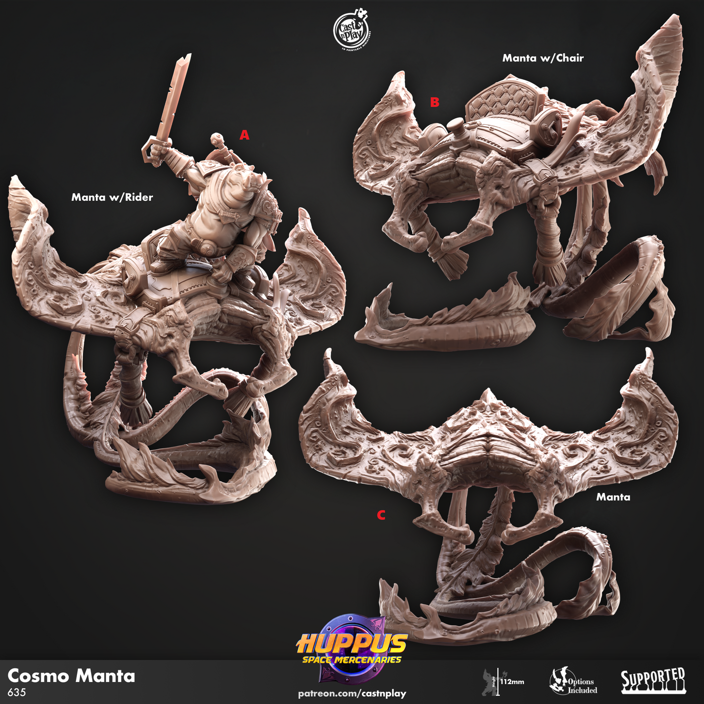 Cosmo Manta - Huppus Space Mercenaries | Cast N Play | Resin