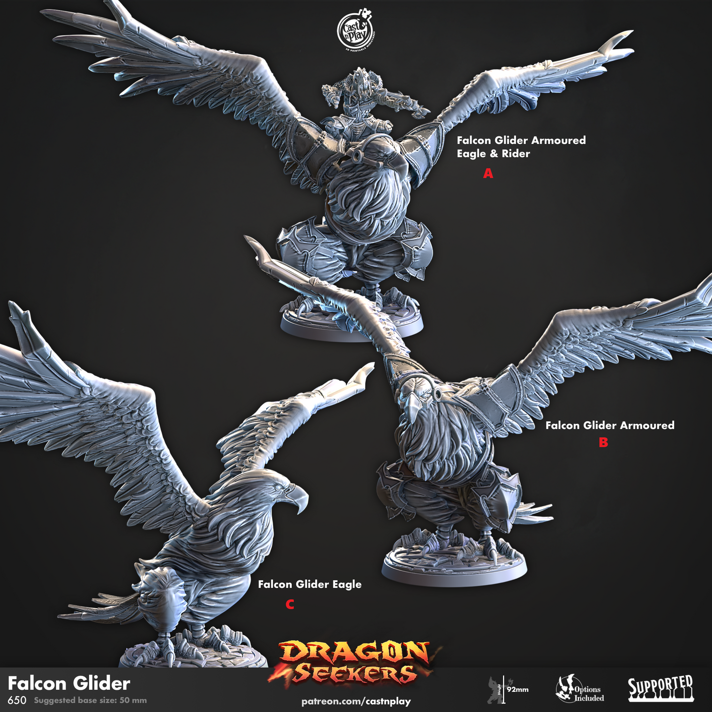Falcon Glider - Dragon Seekers | Cast N Play | Resin
