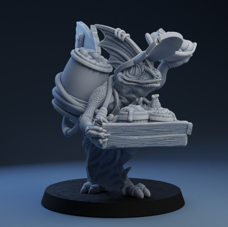 Skink Food Vendor - Primal Lizardmen | UGNI Miniatures | Resin