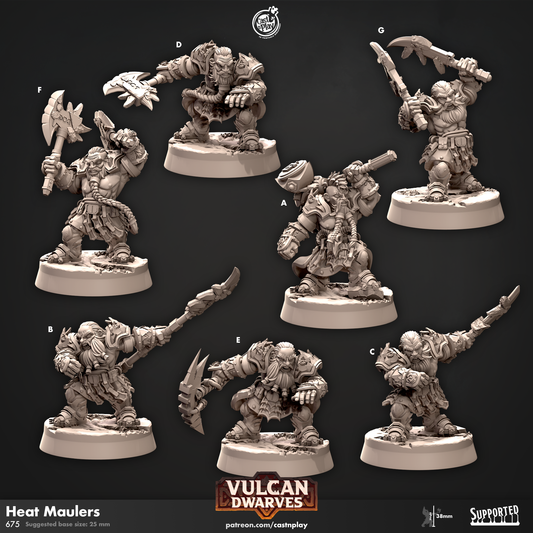 Heat Maulers - Vulcan Dwarves | Cast N Play | Resin