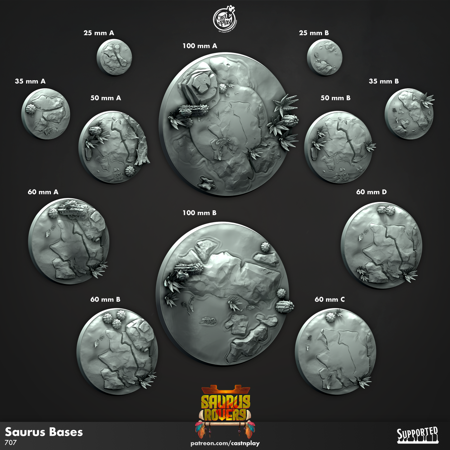 Bases - Saurus Rovers | Cast N Play | Resin
