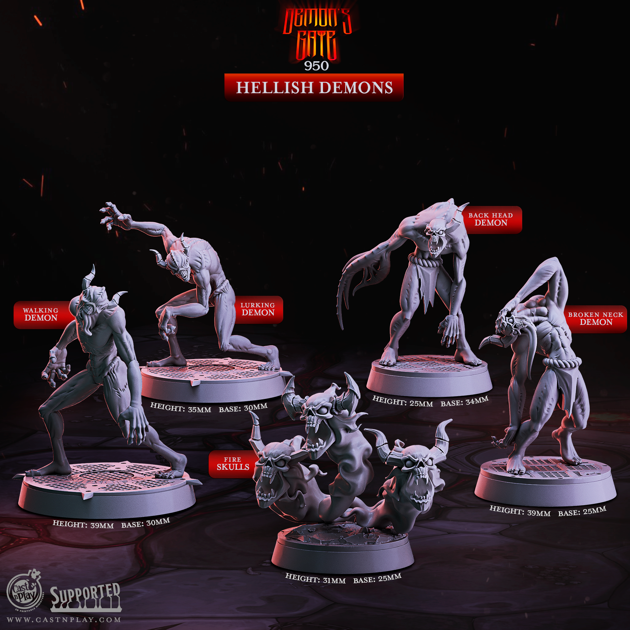 Hellish Demons - Demon's Gate | Cast N Play | Resin – 3D Creatables