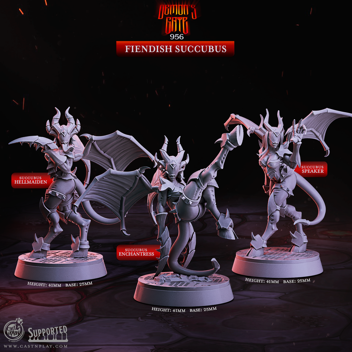 Fiendish Succubus - Demon's Gate | Cast N Play | Resin