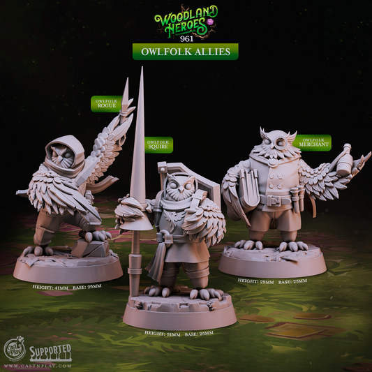 Owlfolk Allies - Woodland Heroes | Cast N Play | Resin