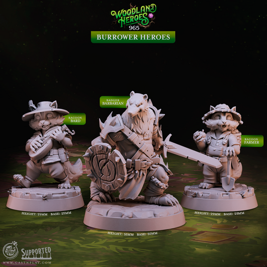 Burrower Heroes - Woodland Heroes | Cast N Play | Resin