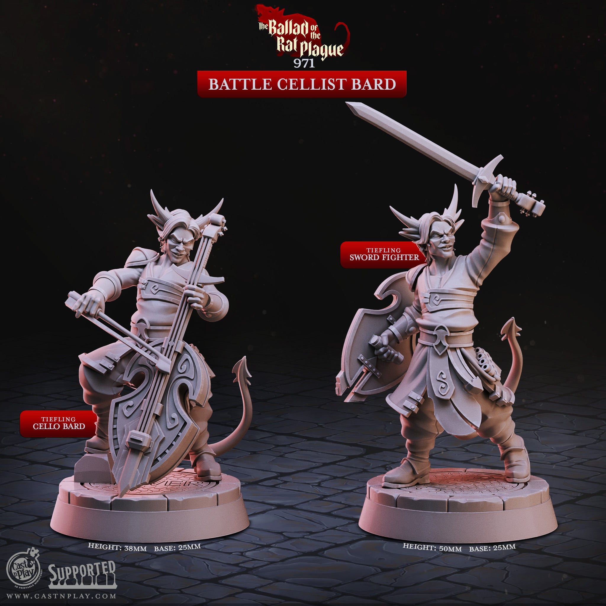 Battle Cellist Bard - Ballad of the Rat Plague | Cast N Play | Resin ...