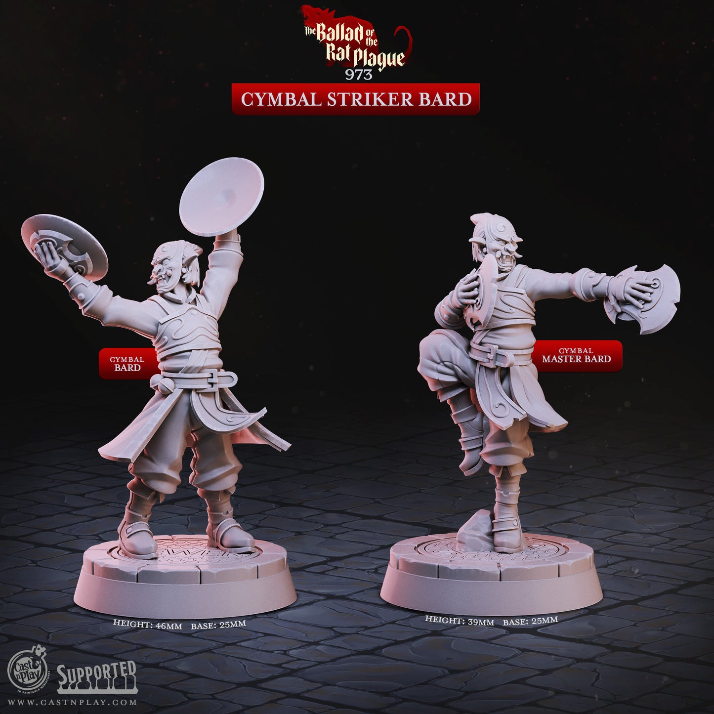 Cymbal Striker Bard - Ballad of the Rat Plague | Cast N Play | Resin