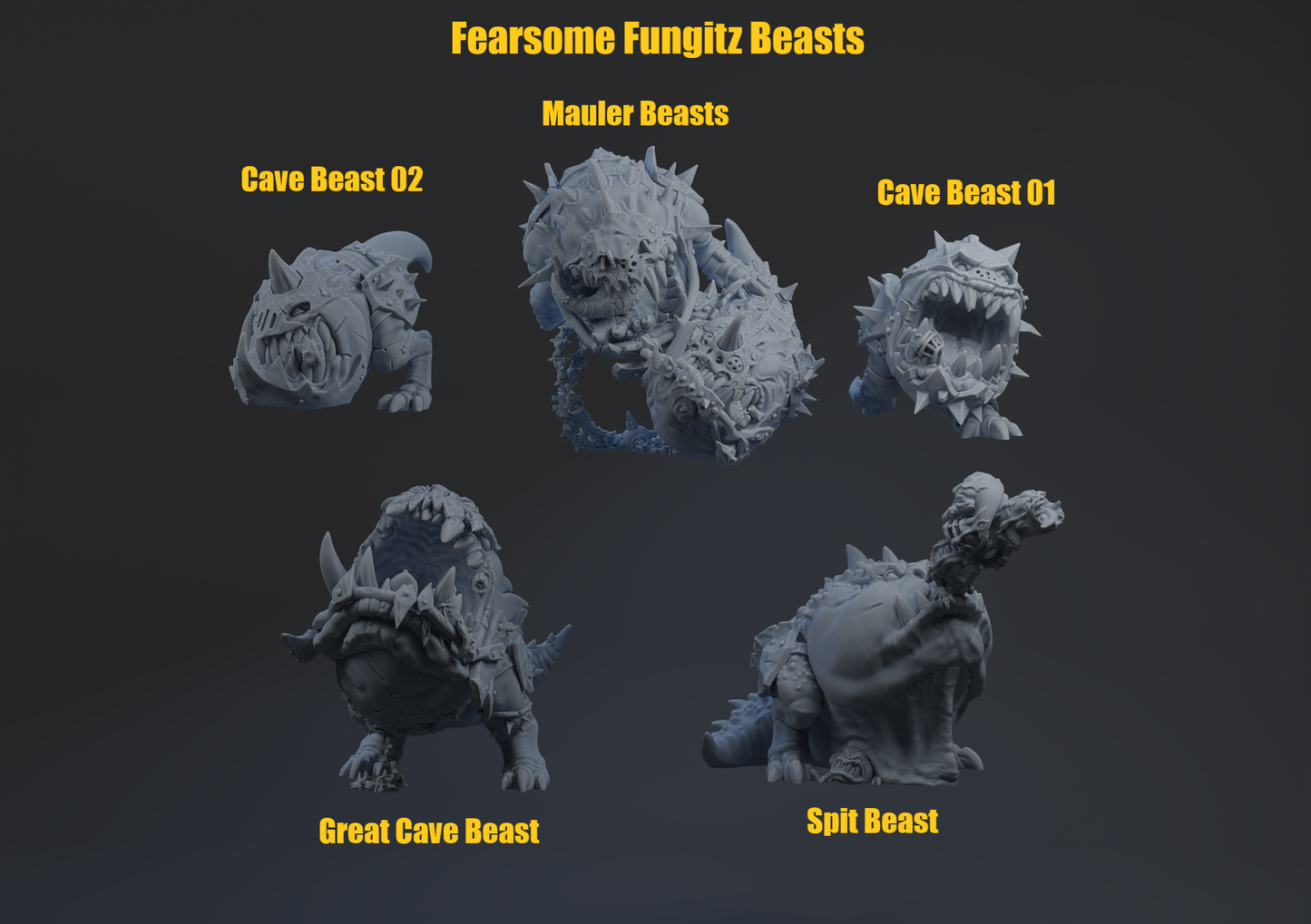 Fearsome Fungitz Night Goblin Team - Individual Models | Brutefun Miniatures | Resin