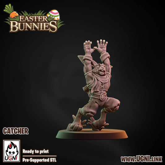 Easter Bunnies Team - Catcher 03 | UGNI Miniatures | Resin