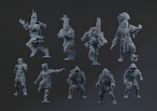 Chivalric Crushers Knights Team - Part 1 (9 models) | Brutefun Miniatures | Resin