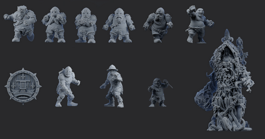 Chivalric Crushers Knights Team - Part 3 (11 models) | Brutefun Miniatures | Resin