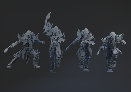 Dark Elves Team - Blitzers (4 models) | Brutefun Miniatures | Resin