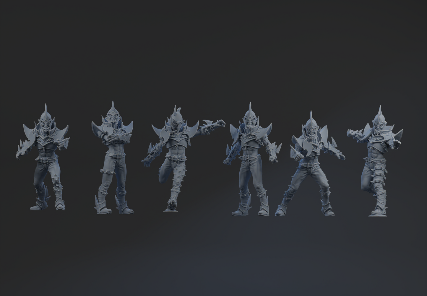 Dark Elves Team - Linemen (6 models) | Brutefun Miniatures | Resin