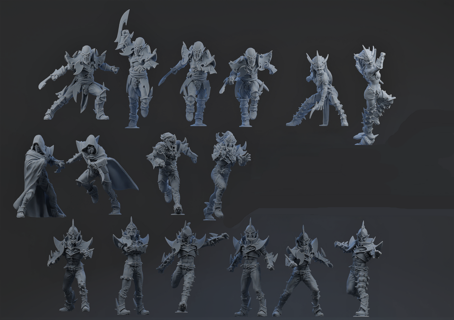 Dark Elves Team - Full Team (16 models) | Brutefun Miniatures | Resin