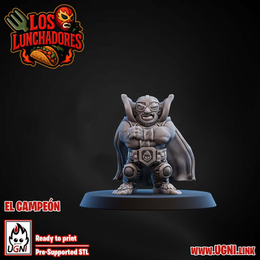 Los Lunchadores Halfling Team - El Campeon 01 (Hefty) | UGNI Miniatures | Resin