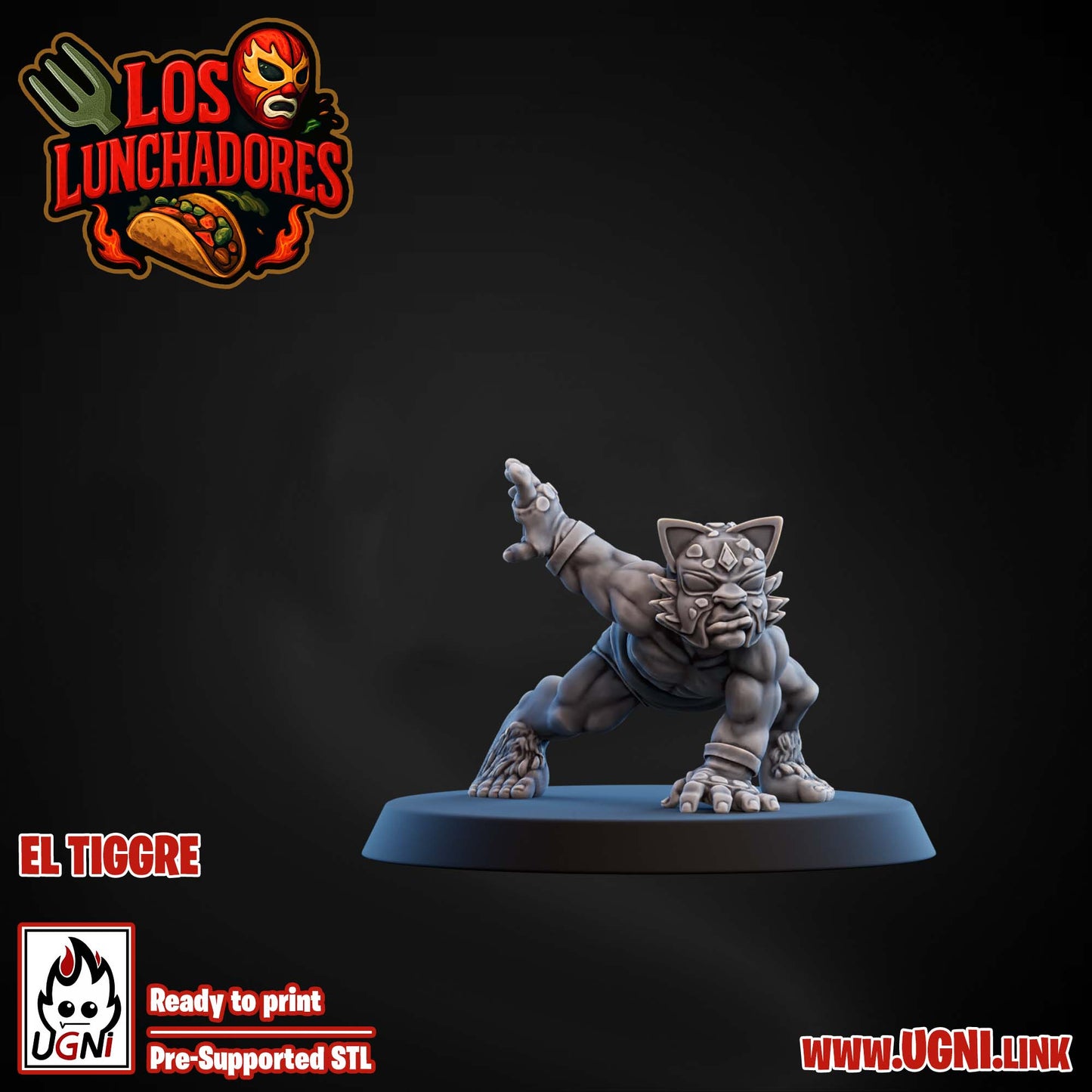 Los Lunchadores Halfling Team - El Tiggre | UGNI Miniatures | Resin
