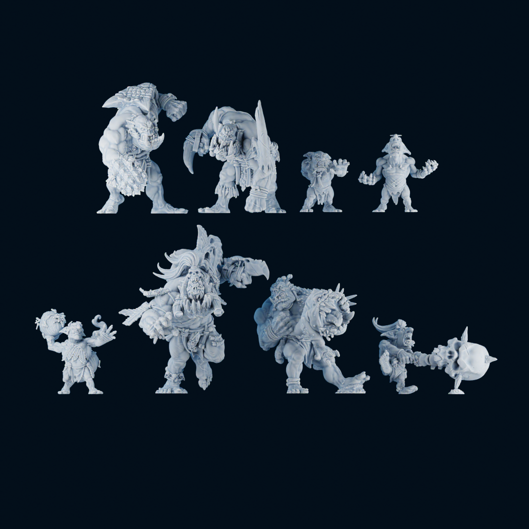 Savage Orcs Team Version 2 - Team Booster Pack (8 models) | Brutefun Miniatures | Resin
