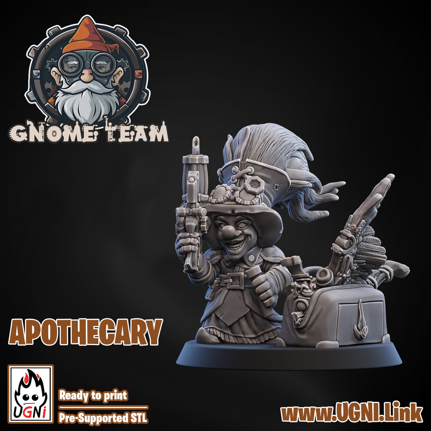 Gnome Team - Apothecary | UGNI Miniatures | Resin