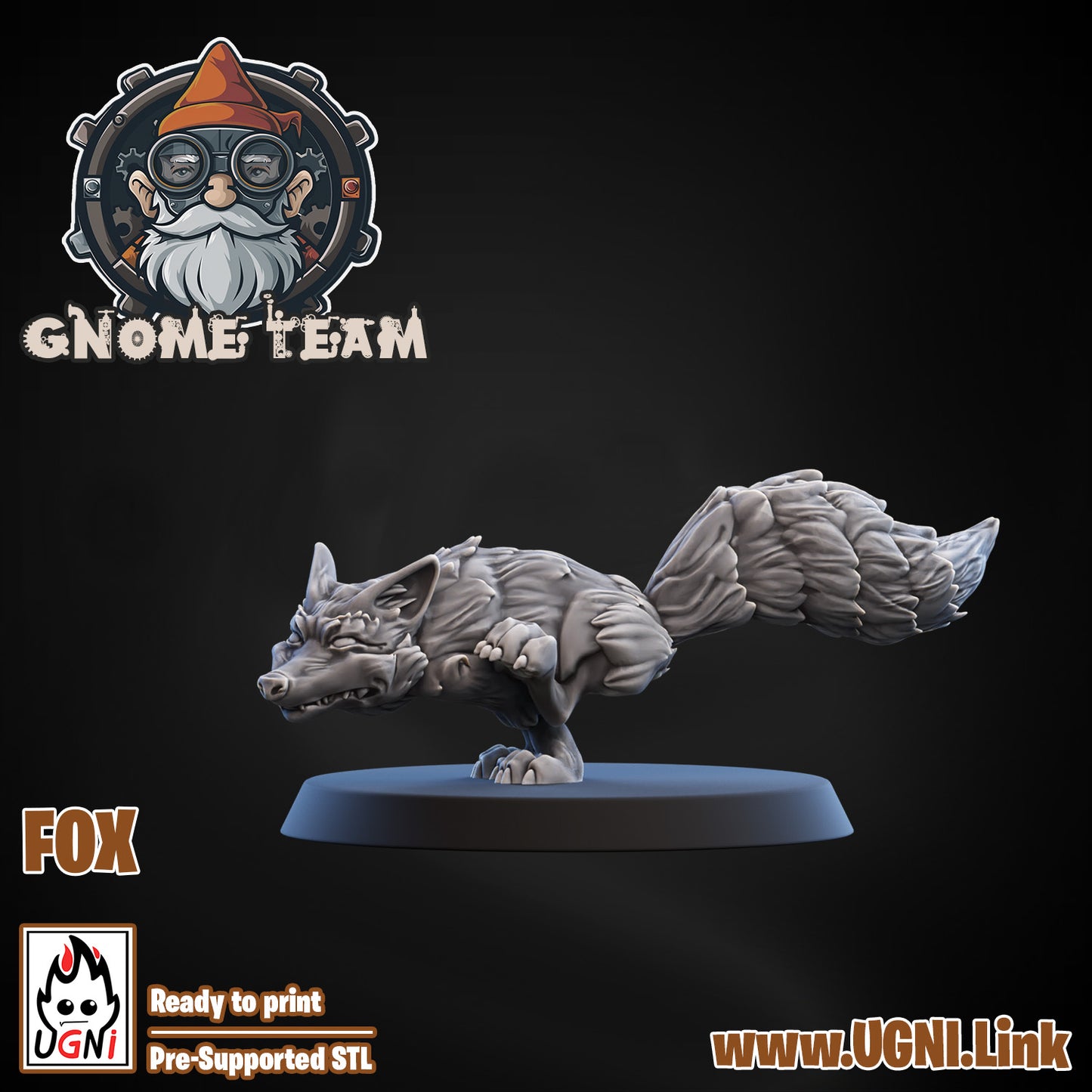 Gnome Team - Fox 01 | UGNI Miniatures | Resin