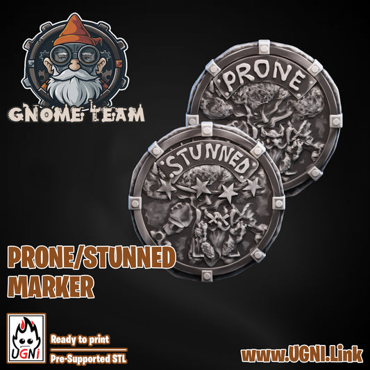 Gnome Team - Prone Marker (2pcs) | UGNI Miniatures | Resin