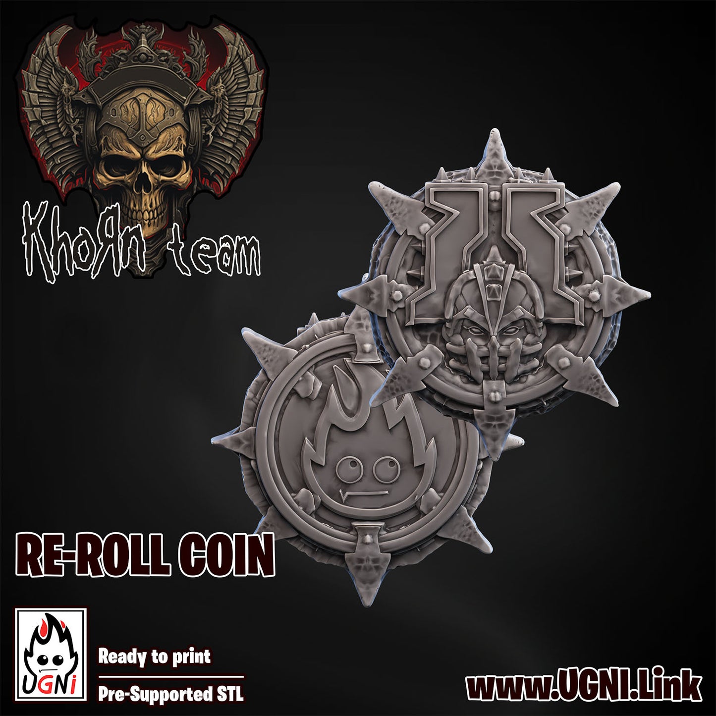 Khorn Team - Team Coins (2pcs) | UGNI Miniatures | Resin