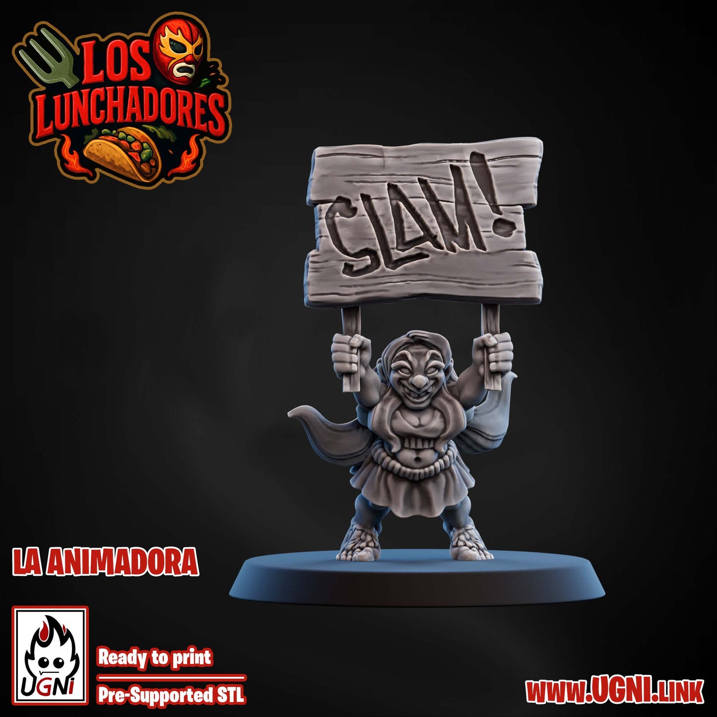 Los Lunchadores Halfling Team - La Animadora 02 | UGNI Miniatures | Resin