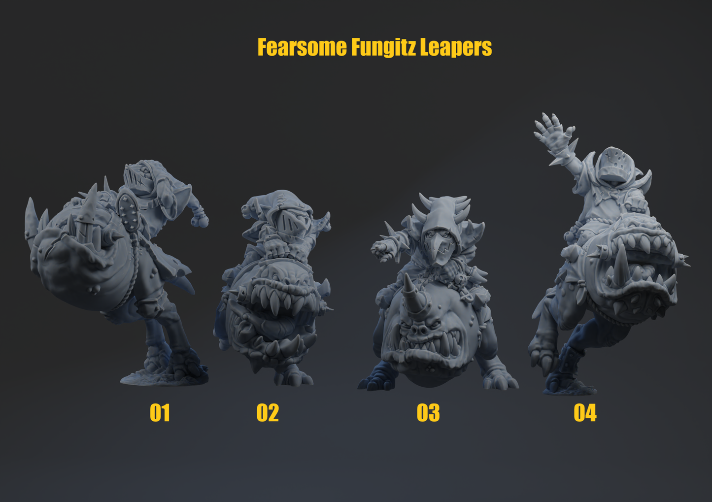 Fearsome Fungitz Night Goblin Team - Individual Models | Brutefun Miniatures | Resin