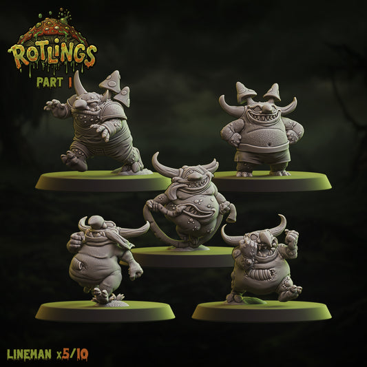 Rotlings (Snotlings Team) - Linemen x5 | UGNI Miniatures | Resin