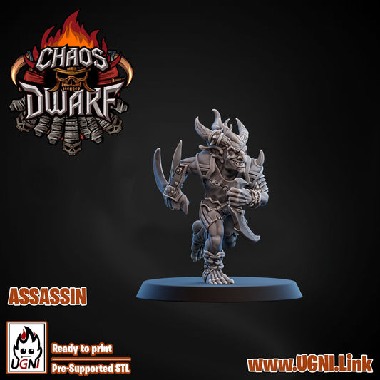 Magma Chaos Dwarf Team - Assassin 02 | UGNI Miniatures | Resin