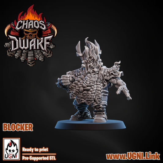 Magma Chaos Dwarf Team - Blocker 03 | UGNI Miniatures | Resin